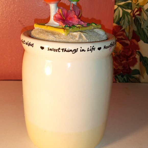 8" INCH YANKEE CANDLE COLORFUL FRUITY DRINK CANDLE HOLDER JAR WITH LID, EMPTY! - Picture 14 of 14